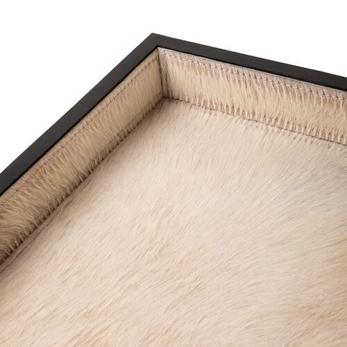 Cow Hide Rectangle Tray, Cream 2 Cow Hide Rectangle Tray, Cream