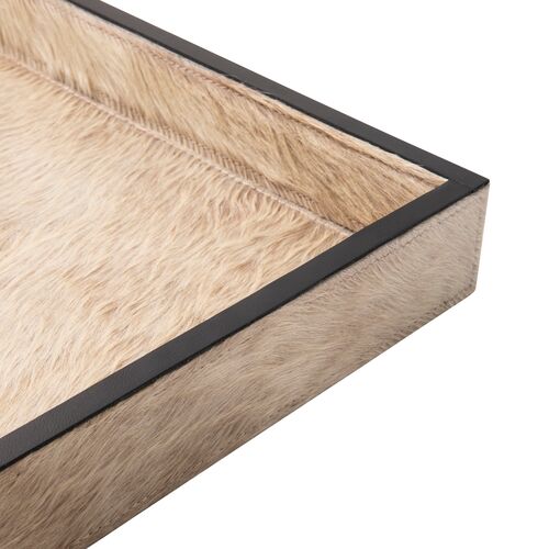 Cow Hide Rectangle Tray, Cream 3 Cow Hide Rectangle Tray, Cream