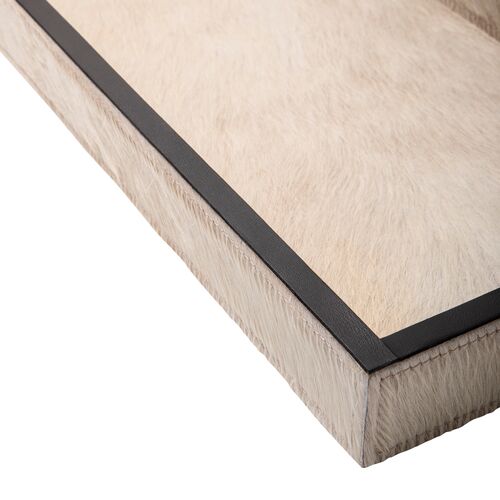 Cow Hide Rectangle Tray, Cream 5 Cow Hide Rectangle Tray, Cream