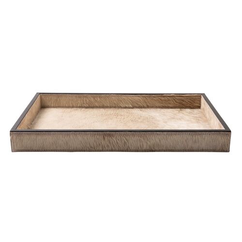 Cow Hide Rectangle Tray, Cream 7 Cow Hide Rectangle Tray, Cream