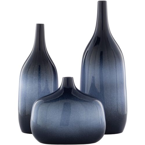 S/3 Wendy Vase, Blue 1 S/3 Wendy Vase, Blue