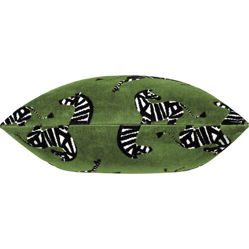 Kona Zebra Velvet Pillow, Green 2 Kona Zebra Velvet Pillow, Green