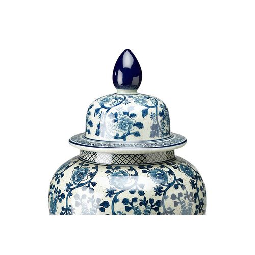 24" Vine Ginger Jar, Blue/Light Green 3 24" Vine Ginger Jar, Blue/Light Green