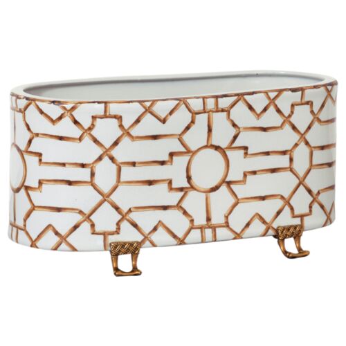 Baldwin Oval Planter, White