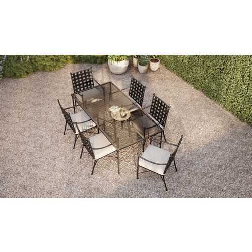 Isla 84" Outdoor Rectangular Dining Table, Rich Pewter 2 Isla 84" Outdoor Rectangular Dining Table, Rich Pewter