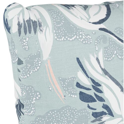 Cranes Pillow, Seafoam 3 Cranes Pillow, Seafoam