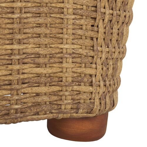Renata Outdoor Wicker Patio Sofa, Natural/White 4 Renata Outdoor Wicker Patio Sofa, Natural/White