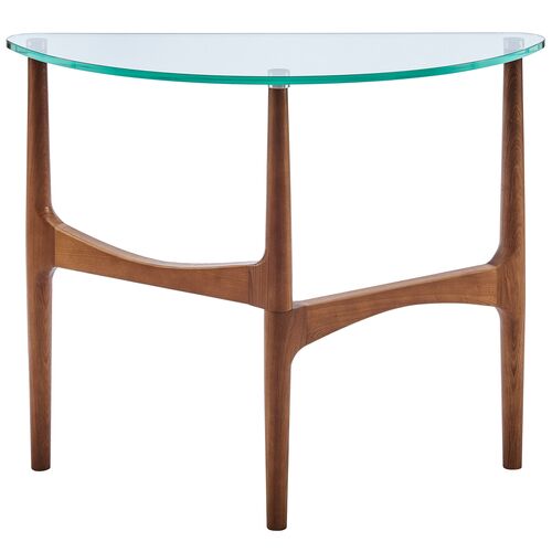 Juniper 39" Glass Top Console Table, Walnut 1 Juniper 39" Glass Top Console Table, Walnut