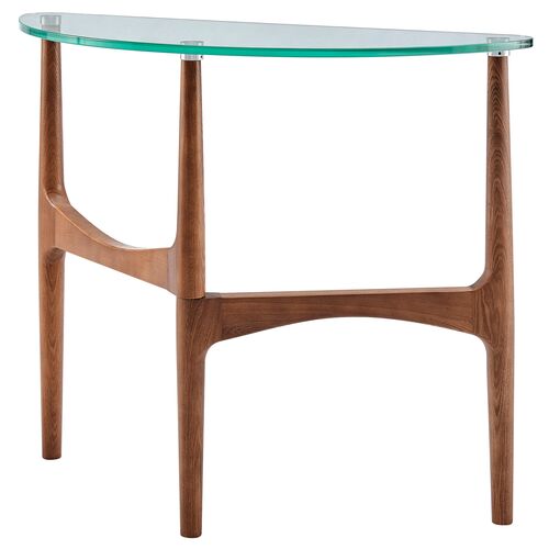 Juniper 39" Glass Top Console Table, Walnut 2 Juniper 39" Glass Top Console Table, Walnut