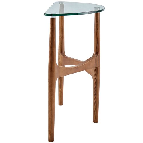 Juniper 39" Glass Top Console Table, Walnut 3 Juniper 39" Glass Top Console Table, Walnut