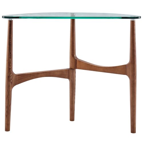 Juniper 39" Glass Top Console Table, Walnut 4 Juniper 39" Glass Top Console Table, Walnut