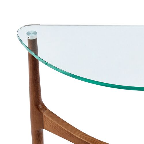 Juniper 39" Glass Top Console Table, Walnut 5 Juniper 39" Glass Top Console Table, Walnut