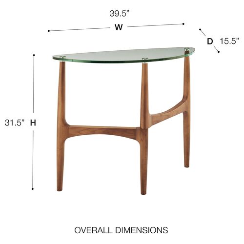 Juniper 39" Glass Top Console Table, Walnut 6 Juniper 39" Glass Top Console Table, Walnut