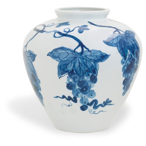 15" Napa Vase, Blue/White 1 15" Napa Vase, Blue/White