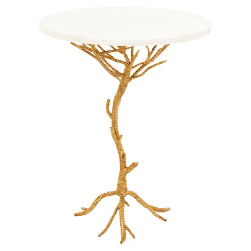 Woodland Side Table, White/Gold 1 Woodland Side Table, White/Gold