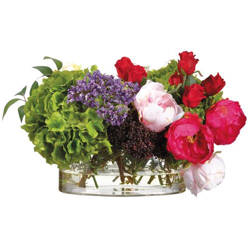 22" Hydrangea & Peony Arrangement, Faux 1 22" Hydrangea & Peony Arrangement, Faux