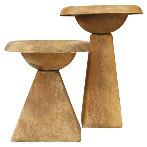 24" Modern Birdbath, Sandstone 1 24" Modern Birdbath, Sandstone