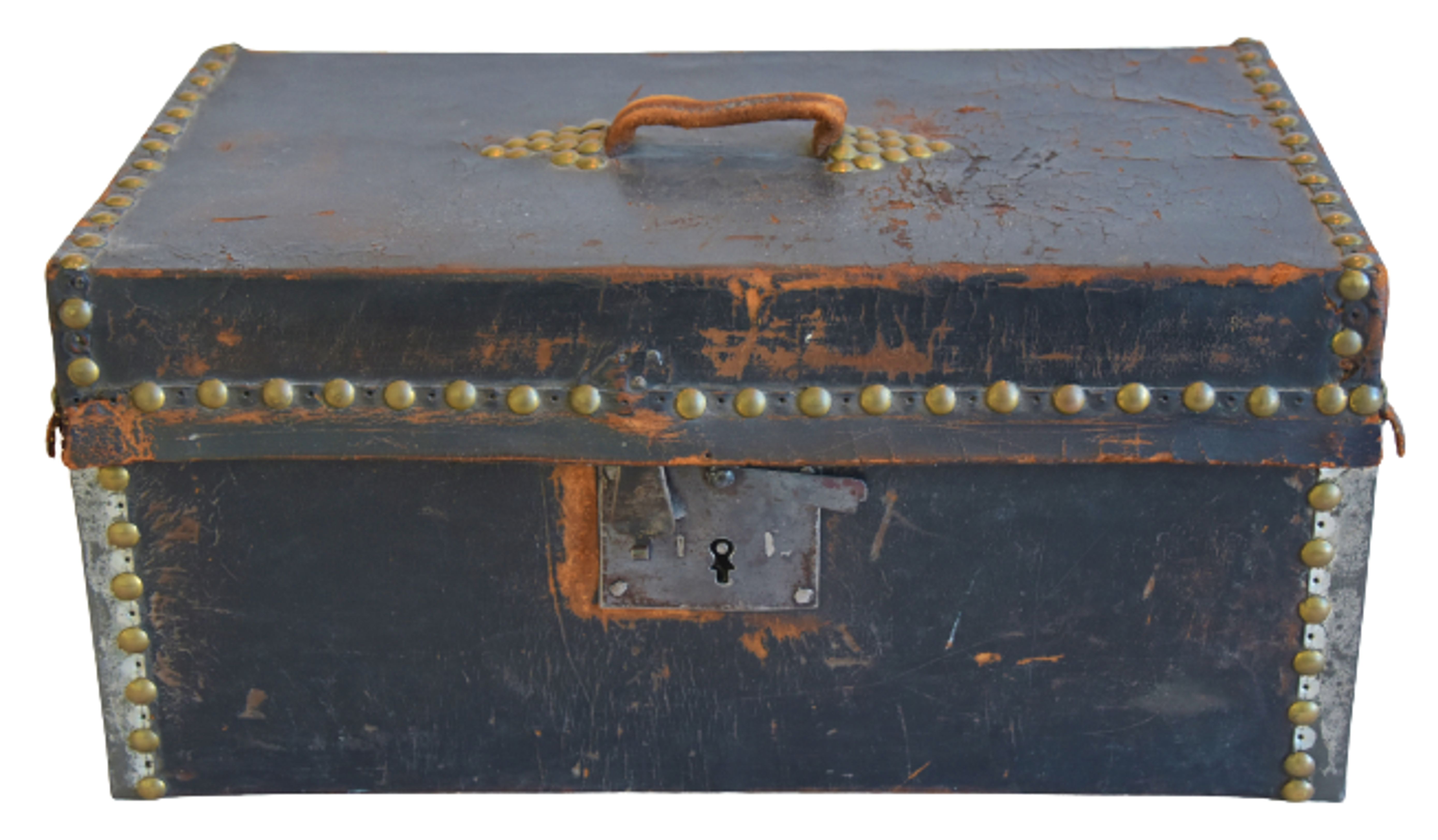 1833's Leather & Brass Document Safe Box 1 1833's Leather & Brass Document Safe Box