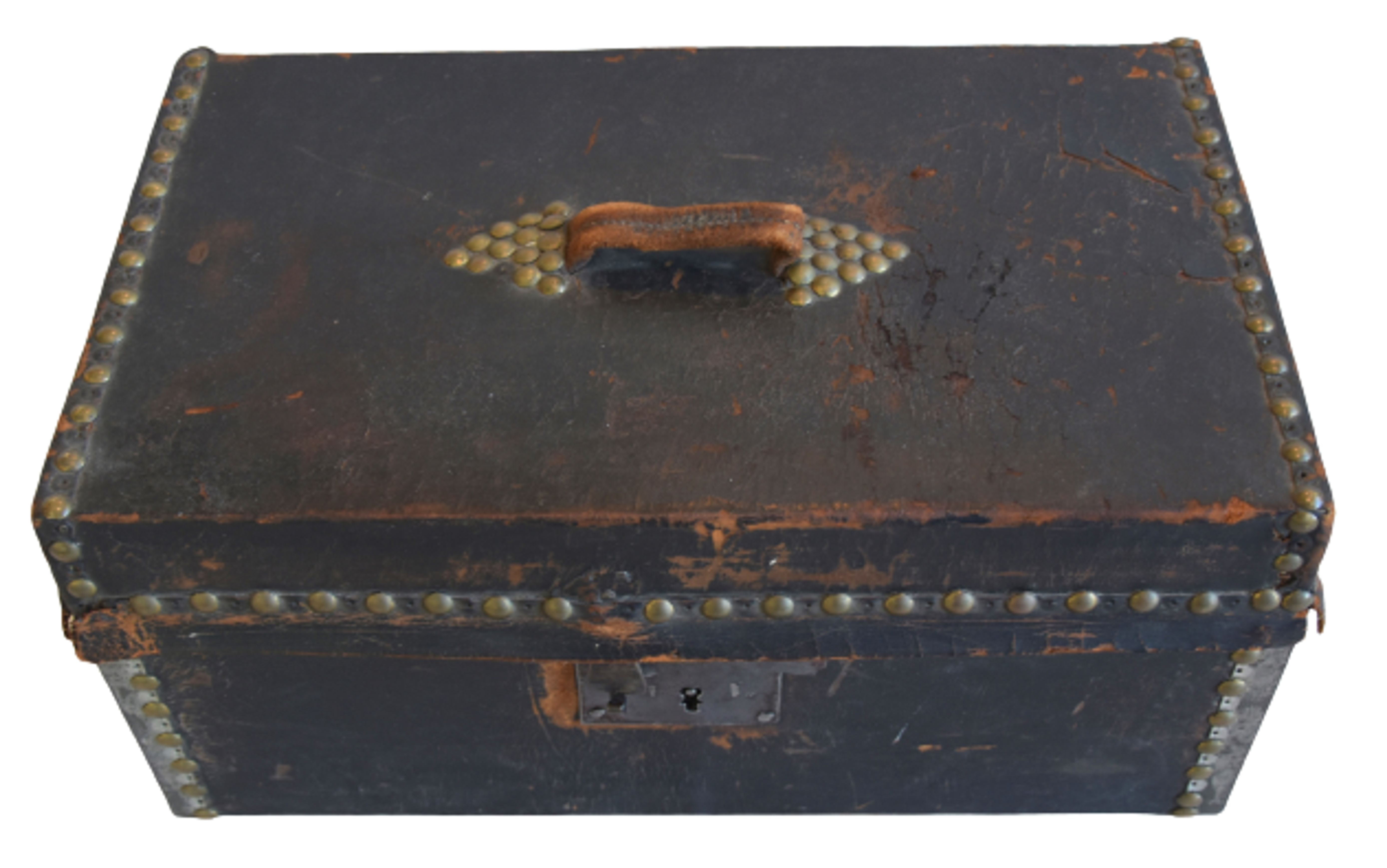 1833's Leather & Brass Document Safe Box 3 1833's Leather & Brass Document Safe Box