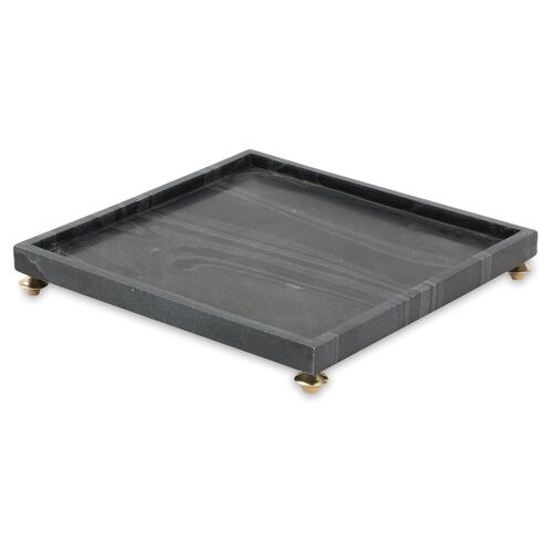 16" Quintessential Square Tray, Black