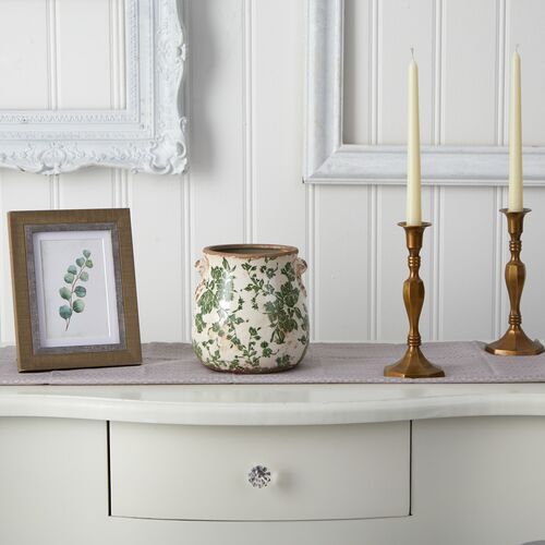 Tuscan Ceramic Green Planter 2 Tuscan Ceramic Green Planter