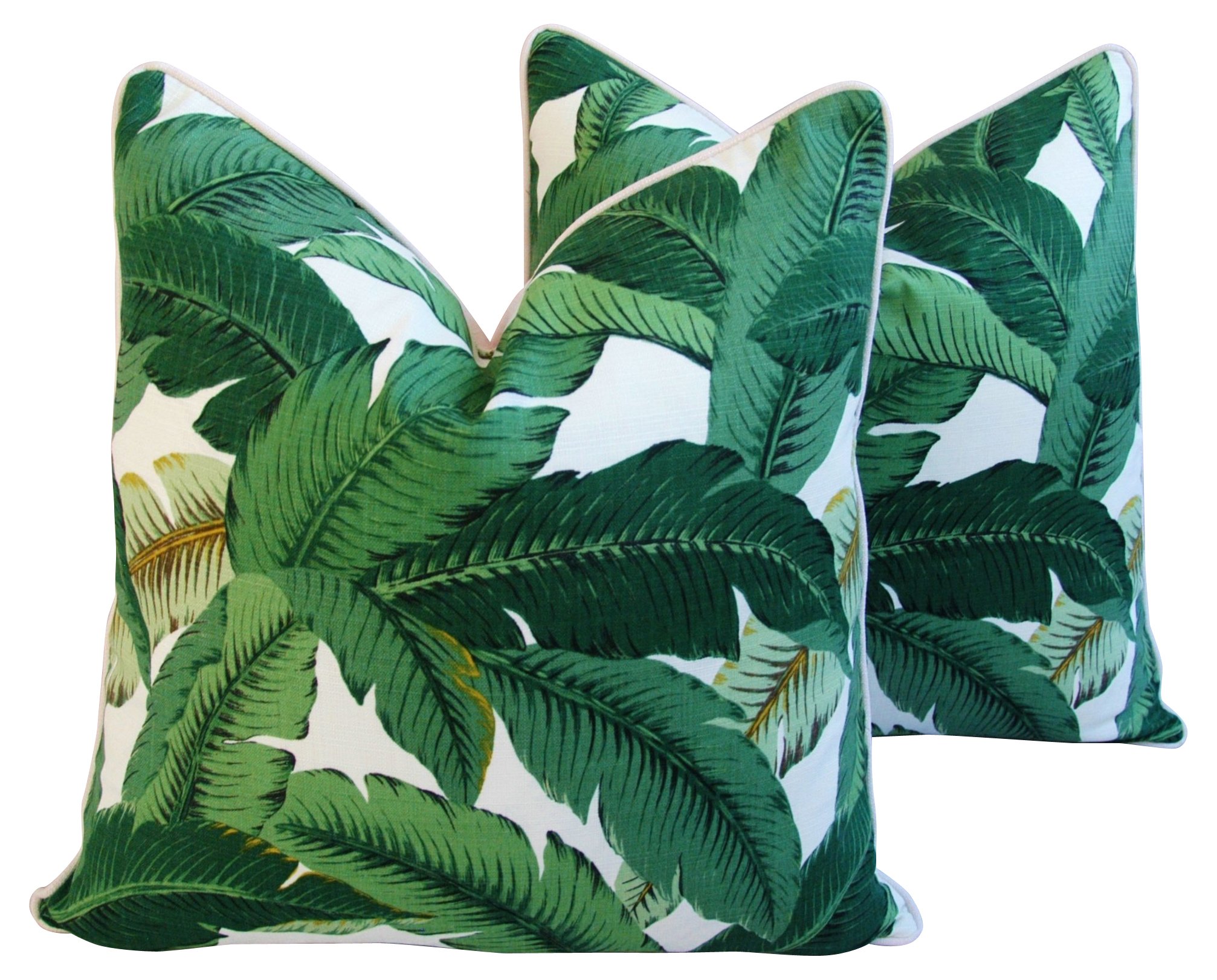Tropical Banana Leaf Pillows, Pair 1 Tropical Banana Leaf Pillows, Pair