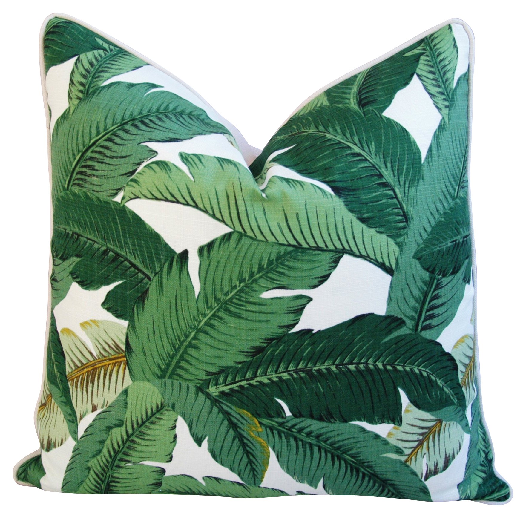 Tropical Banana Leaf Pillows, Pair 4 Tropical Banana Leaf Pillows, Pair