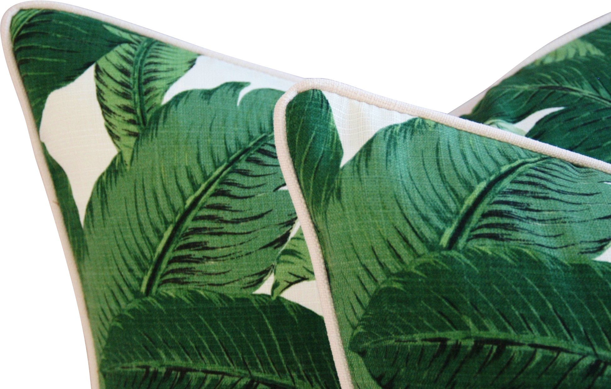 Tropical Banana Leaf Pillows, Pair 6 Tropical Banana Leaf Pillows, Pair