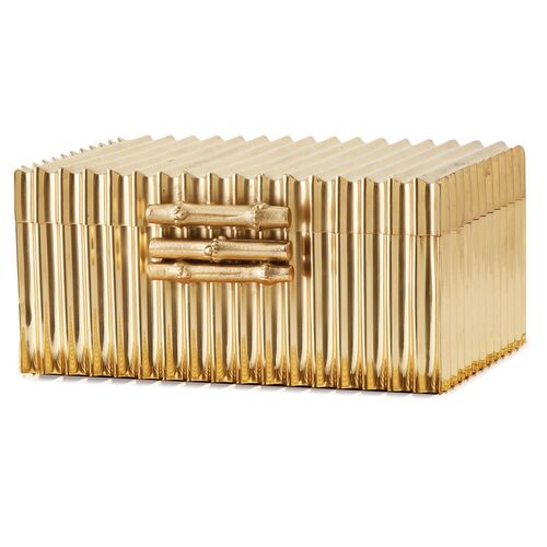 Corrugated Bamboo Box, Brass 1 Corrugated Bamboo Box, Brass