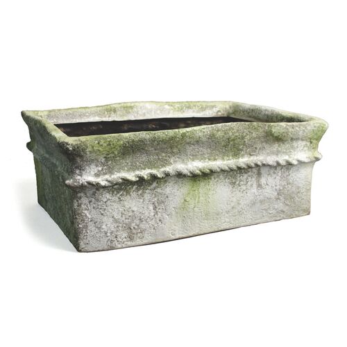 28" Gema Planter, White Moss 1 28" Gema Planter, White Moss