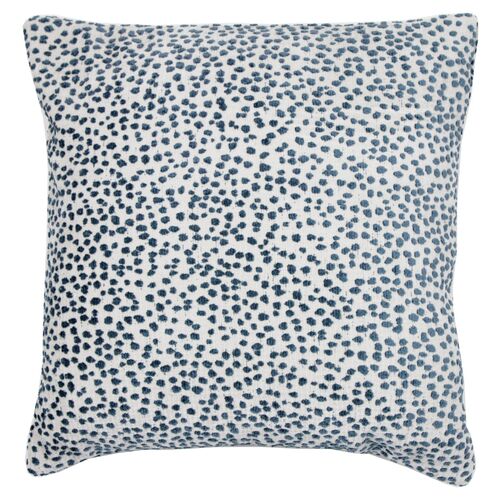 Lola 22x22 Dots Pillow, Prussian Blue/White 1 Lola 22x22 Dots Pillow, Prussian Blue/White