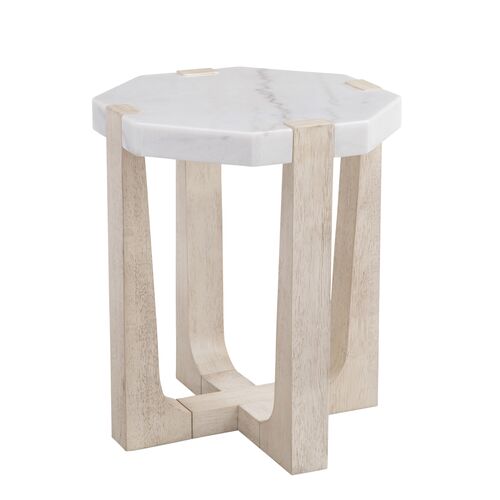 Fannie Round Marble Side Table, Sun Bleached Ash 1 Fannie Round Marble Side Table, Sun Bleached Ash