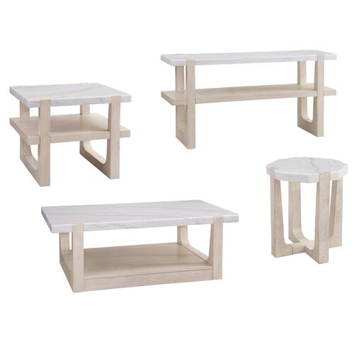 Fannie Round Marble Side Table, Sun Bleached Ash 11 Fannie Round Marble Side Table, Sun Bleached Ash