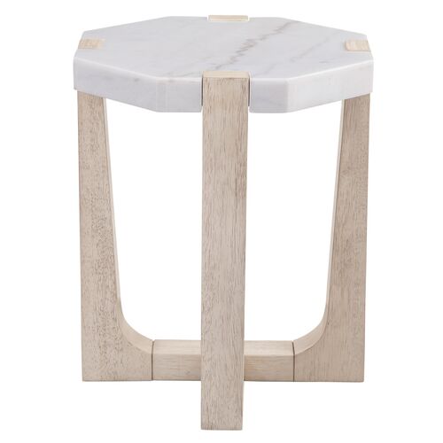 Fannie Round Marble Side Table, Sun Bleached Ash 2 Fannie Round Marble Side Table, Sun Bleached Ash