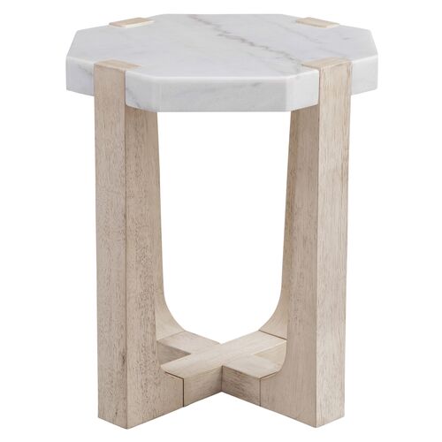 Fannie Round Marble Side Table, Sun Bleached Ash 3 Fannie Round Marble Side Table, Sun Bleached Ash