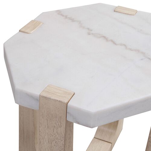 Fannie Round Marble Side Table, Sun Bleached Ash 4 Fannie Round Marble Side Table, Sun Bleached Ash