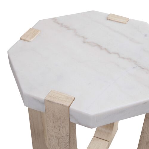 Fannie Round Marble Side Table, Sun Bleached Ash 5 Fannie Round Marble Side Table, Sun Bleached Ash