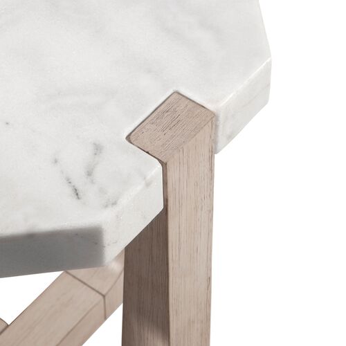Fannie Round Marble Side Table, Sun Bleached Ash 6 Fannie Round Marble Side Table, Sun Bleached Ash
