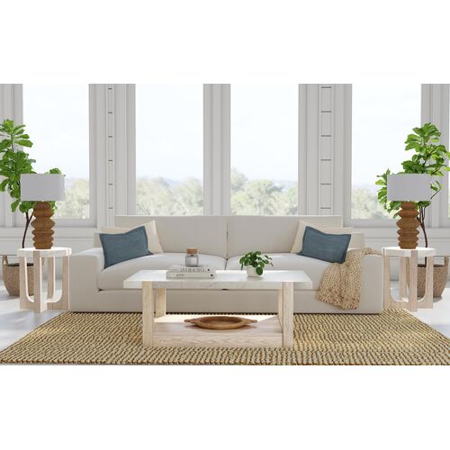 Fannie Round Marble Side Table, Sun Bleached Ash 7 Fannie Round Marble Side Table, Sun Bleached Ash