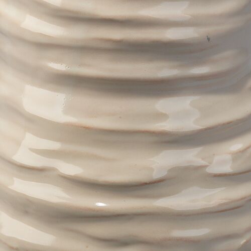 Marine Large Ribbed Ceramic Vase, Cream 4 Marine Large Ribbed Ceramic Vase, Cream