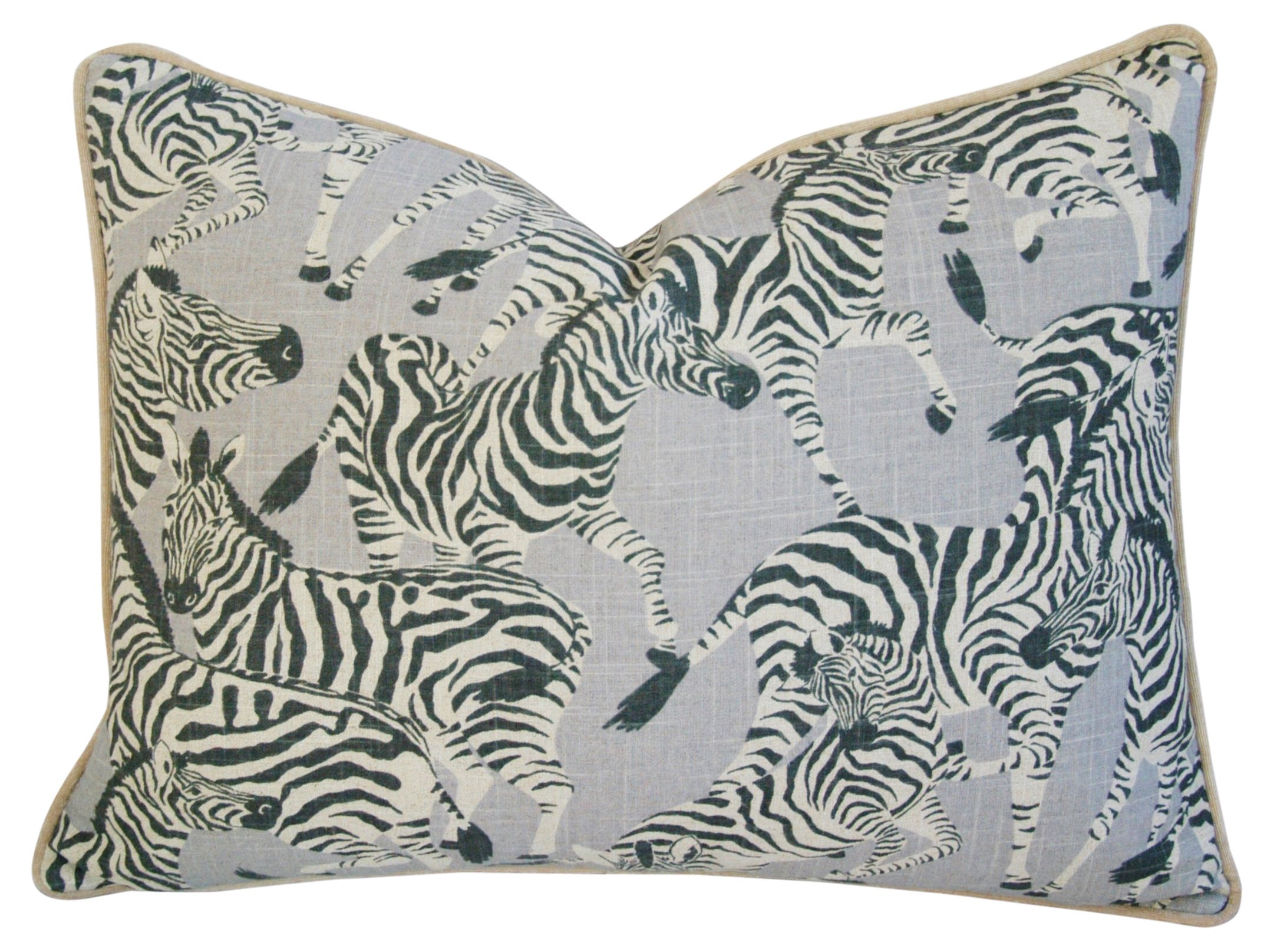 Safari Zebra Linen/Velvet Pillows, Pair 3 Safari Zebra Linen/Velvet Pillows, Pair