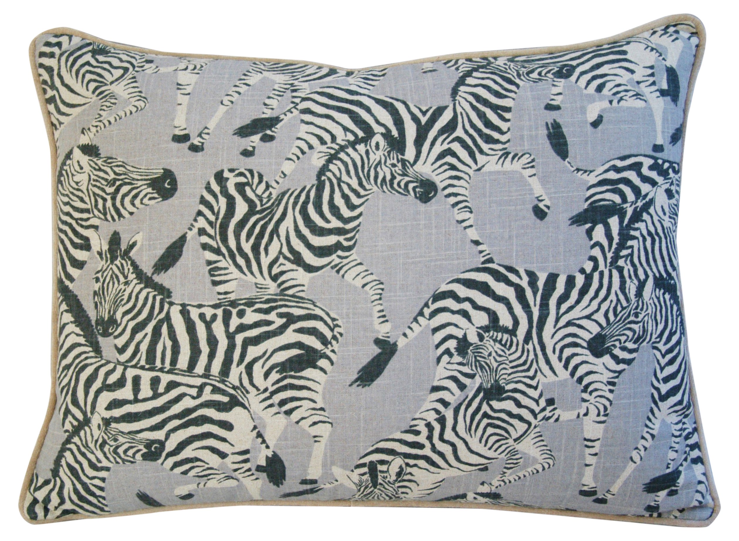 Safari Zebra Linen/Velvet Pillows, Pair 9 Safari Zebra Linen/Velvet Pillows, Pair