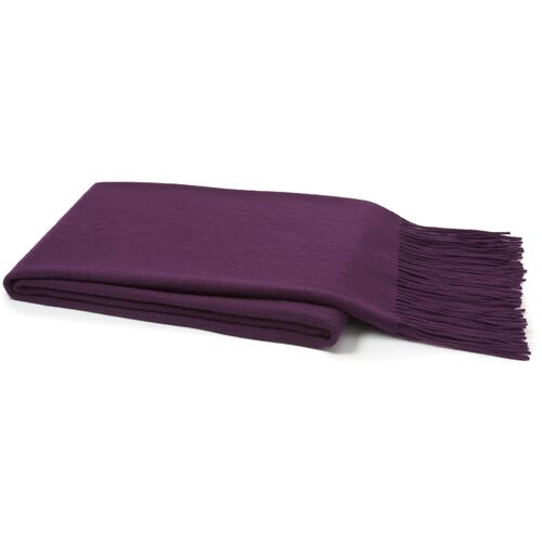 Solid Cashmere Throw, Purple 1 Solid Cashmere Throw, Purple
