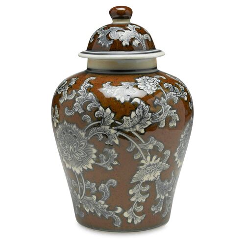 10" Florent Ginger Jar, Brown/Gray 1 10" Florent Ginger Jar, Brown/Gray