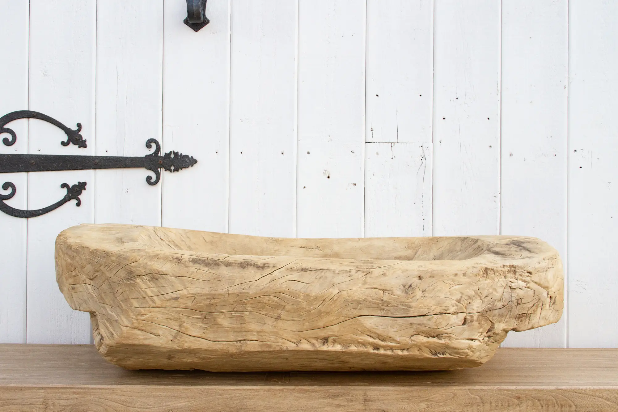 Antique Bleached Wood Trough Planter 9 Antique Bleached Wood Trough Planter