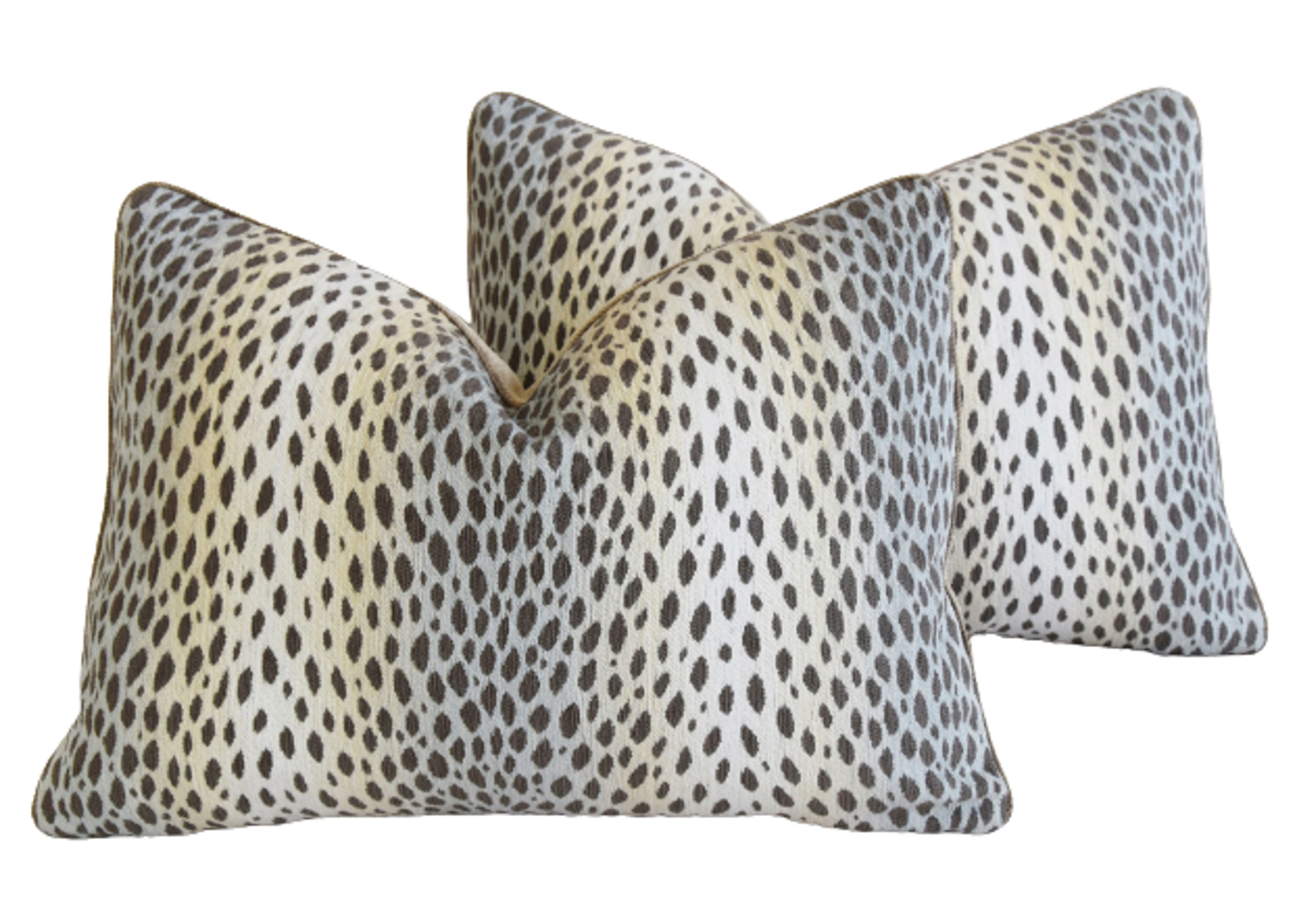Designer Antelope Chenille Pillows, Pair 2 Designer Antelope Chenille Pillows, Pair