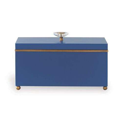 15" Naples Box, Blue/Brass