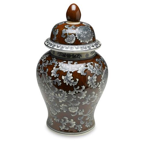 18" Florent Ginger Jar, Brown/Gray 1 18" Florent Ginger Jar, Brown/Gray