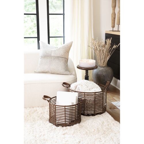 Finn Leather Basket, Brown 2 Finn Leather Basket, Brown