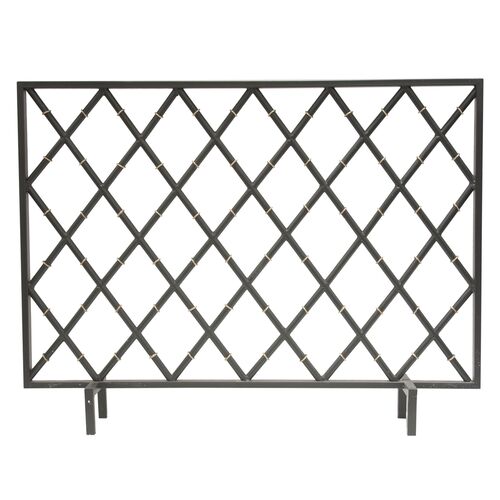 Black Iron 30"x40" Bamboo Firescreen